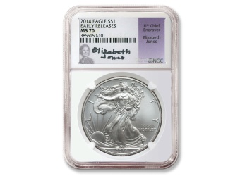 2014 Silver Eagle (Elizabeth Jones Signature) NGC MS-70