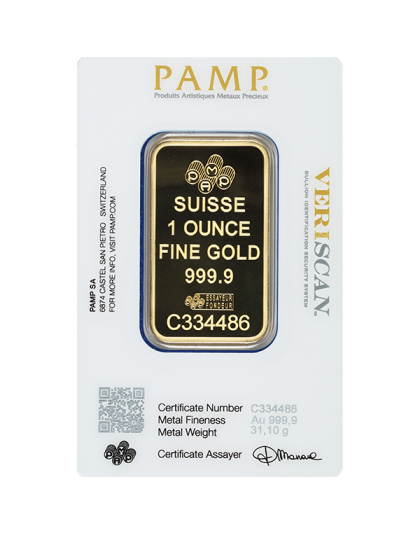GOLD BARS 1 OZ 1 OZ GOLD BAR PAMP FORTUNA