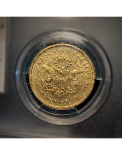 1855 $20 Liberty Kellogg S.S.C.A AU55 PCGS