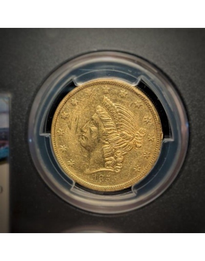 1855 $20 Liberty Kellogg S.S.C.A AU55 PCGS