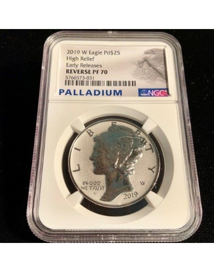2019-W $25 Palladium Eagle PR70 HR Reverse PCGS