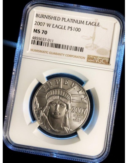 2007-W $100 Platinum Eagle Burnished MS70 NGC