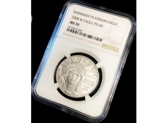2008-W $100 Platinum Burnished MS70 NGC