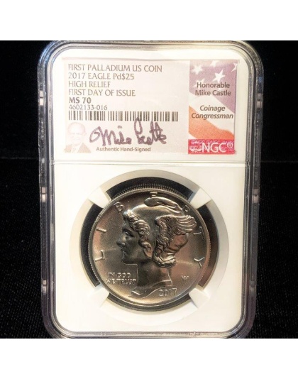 2017 $25 Palladium Eagle Burnished HR MS70 NGC