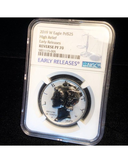 2019-W $25 Palladium Eagle HR Reverse PF70 NGC