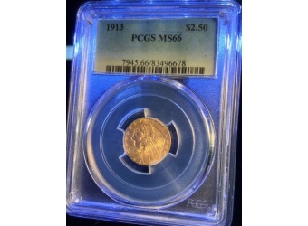 1913 $2.50 Indian Gold MS66 PCGS