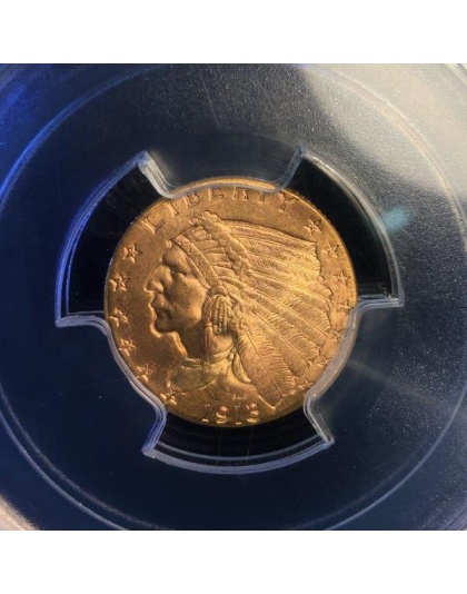 1913 $2.50 Indian Gold MS66 PCGS