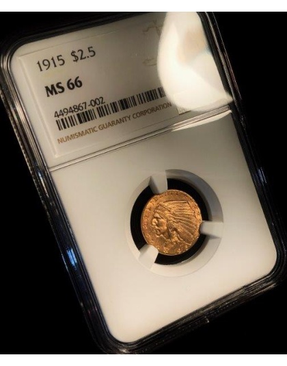 1915 $2.50 Indian Gold MS66 PCGS