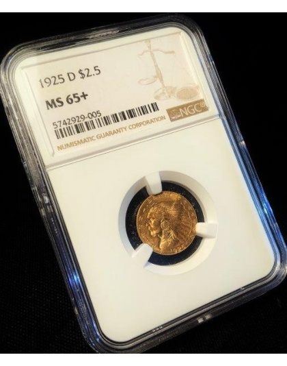 1925-D $2.50 Indian Gold MS65+ NGC