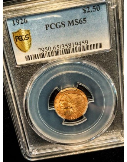 1926 $2.50 Indian Gold MS65 PCGS