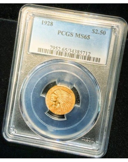 1928 $2.50 Indian Gold MS65 PCGS