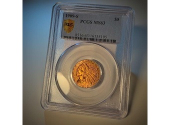 1909-S $5 Indian Gold MS63 PCGS