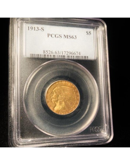 1913-S $5 Indian Gold MS63 PCGS