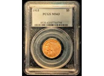 1915 $5 Indian Gold MS63 PCGS