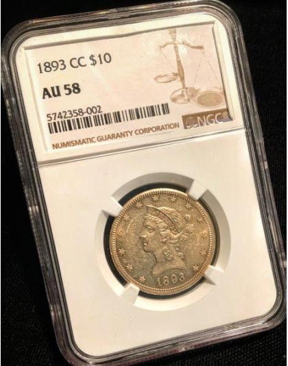 1893-CC $10 Liberty Gold AU58 NGC