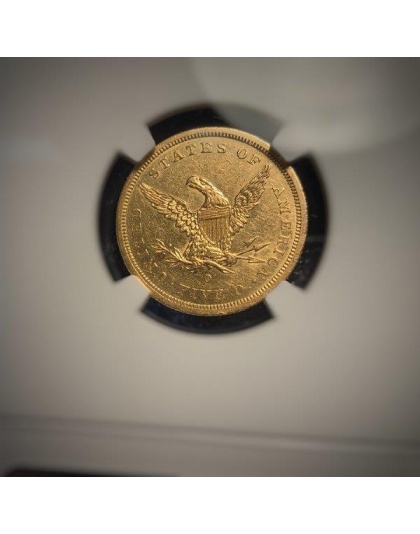 1843-O $5 Liberty Gold AU58 Small Letters NGC