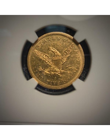 1843-O $5 Liberty Gold AU58 Small Letters NGC