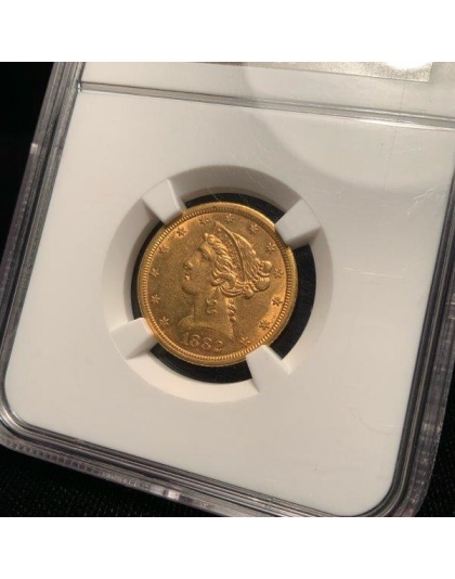 1882-CC $5 Liberty Gold AU58 NGC