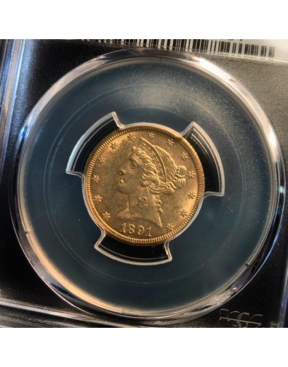 1891-CC $5 Liberty Gold MS62 PCGS