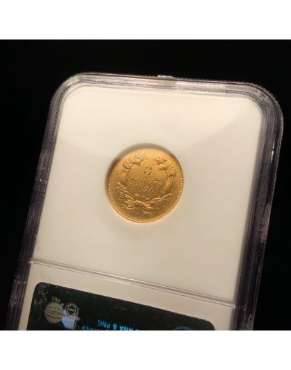 1854-O $3 Princess AU55 NGC