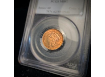 1856 $3 Princess MS62 PCGS