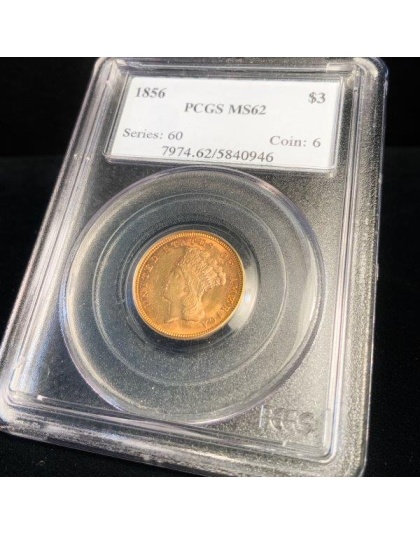 1856 $3 Princess MS62 PCGS