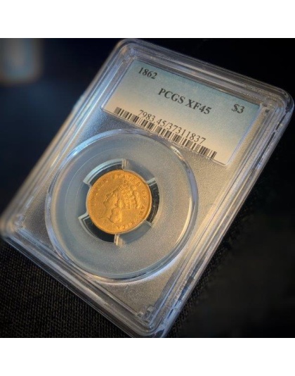 1862 $3 Princess XF45 PCGS