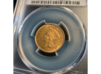 1887 $3 Princess AU58 PCGS