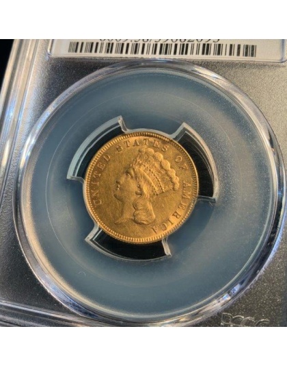 1887 $3 Princess AU58 PCGS
