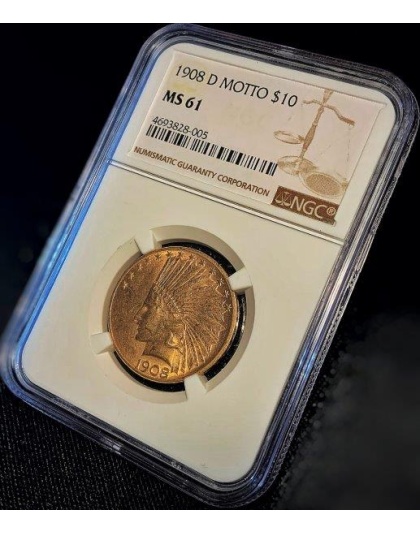 1908-D $10 Indian Gold w/Motto MS61 NGC