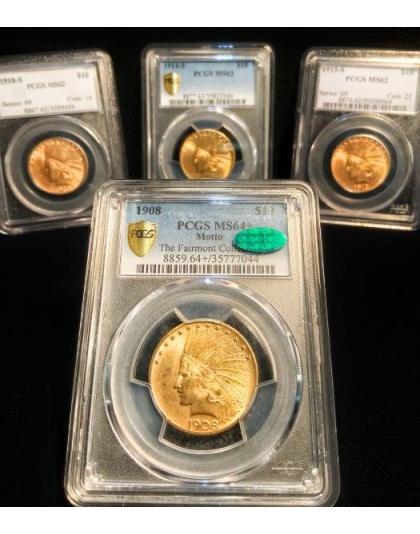 1908 $10 Indian Gold w/Motto MS64+ CAC PCGS