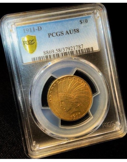 1911-D $10 Indian Gold AU58 PCGS