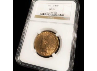 1911-D $10 Indian Gold MS61 NGC