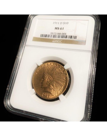 1911-D $10 Indian Gold MS61 NGC