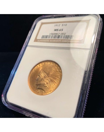 1912 $10 Indian Gold MS65 NGC