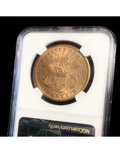 1866-S $20 Liberty AU55 NGC