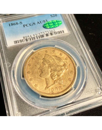 1868 $20 Liberty AU53 CAC PCGS