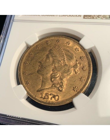 1870 $20 Liberty AU58 NGC