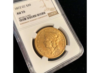 1872-CC $20 Liberty AU55 NGC