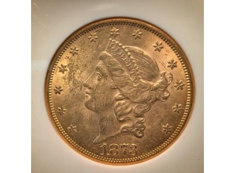 1873 $20 Liberty MS61 Open 3 NGC