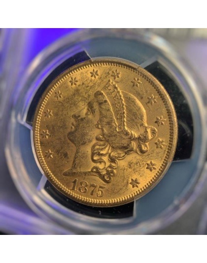1875-S $20 Liberty MS60 CAC PCGS