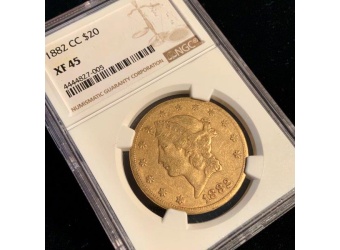 1882-CC $20 Liberty XF45 PCGS