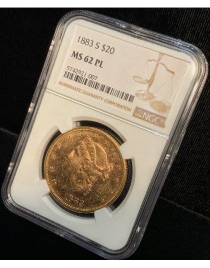 1883 $20 Liberty MS62 PL NGC