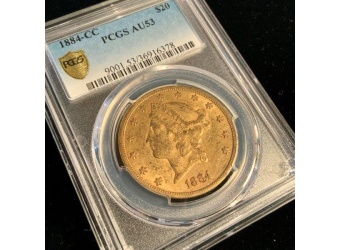 1884-CC $20 Liberty AU53 PCGS