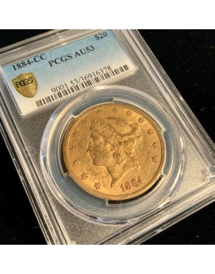 1884-CC $20 Liberty AU53 PCGS
