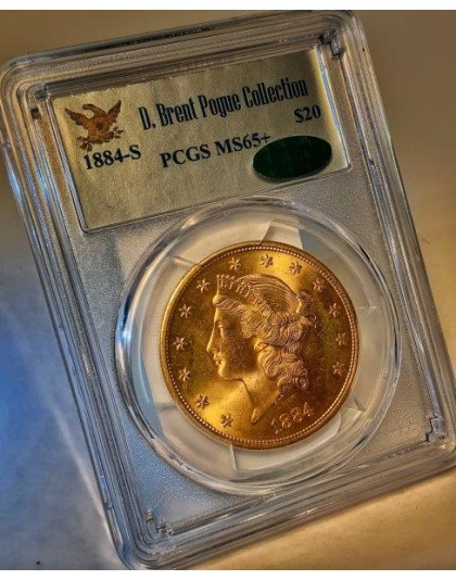 1884-S $20 Liberty MS65+ CAC PCGS