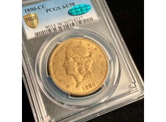 1890-CC $20 Liberty AU58 CAC PCGS