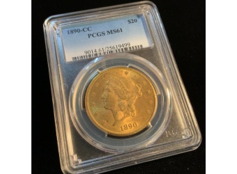 1890-CC $20 Liberty MS61 PCGS
