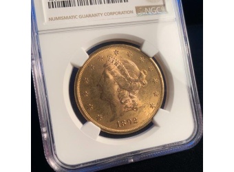 1892-S $20 Liberty MS64 GLH NGC
