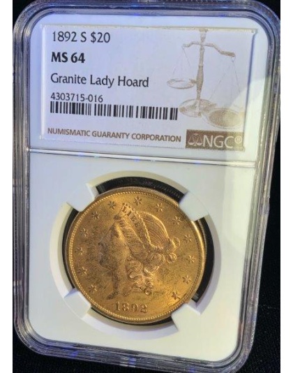 1892-S $20 Liberty MS64 NGC